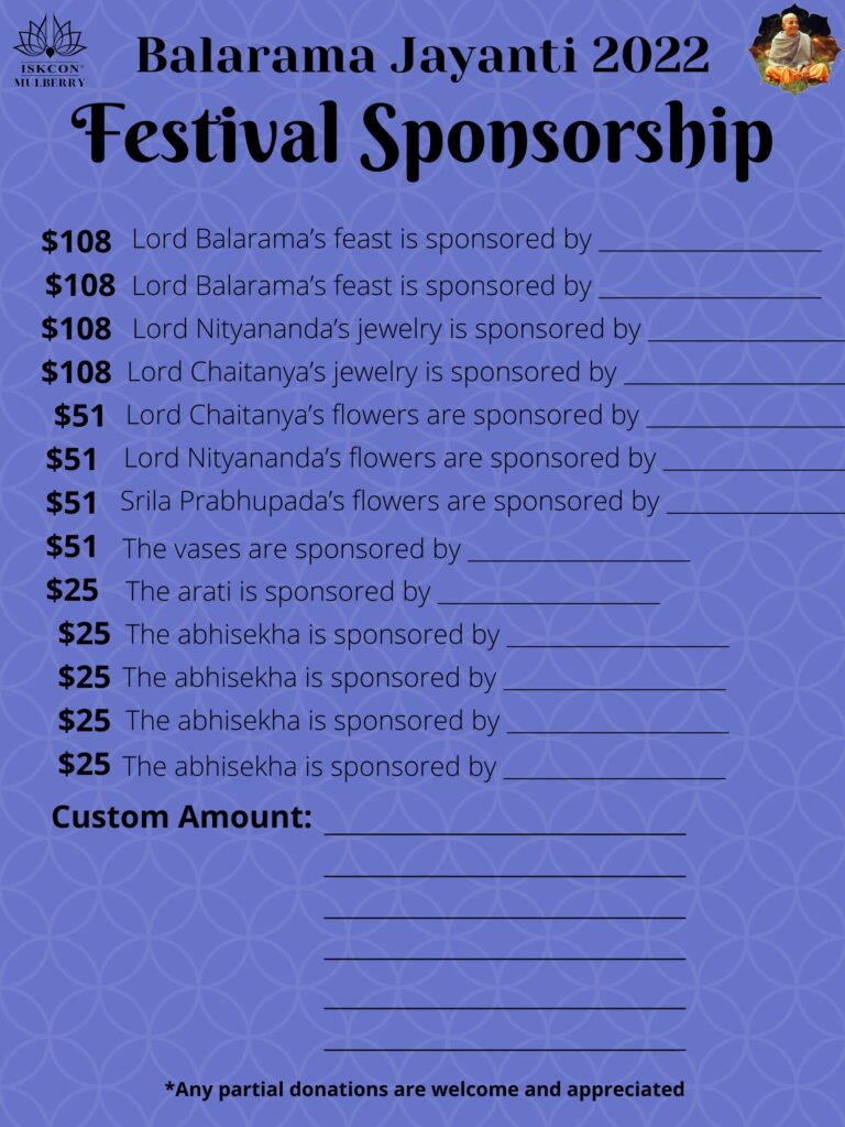 Festival Sponsorship sheet. All text is included in post text.